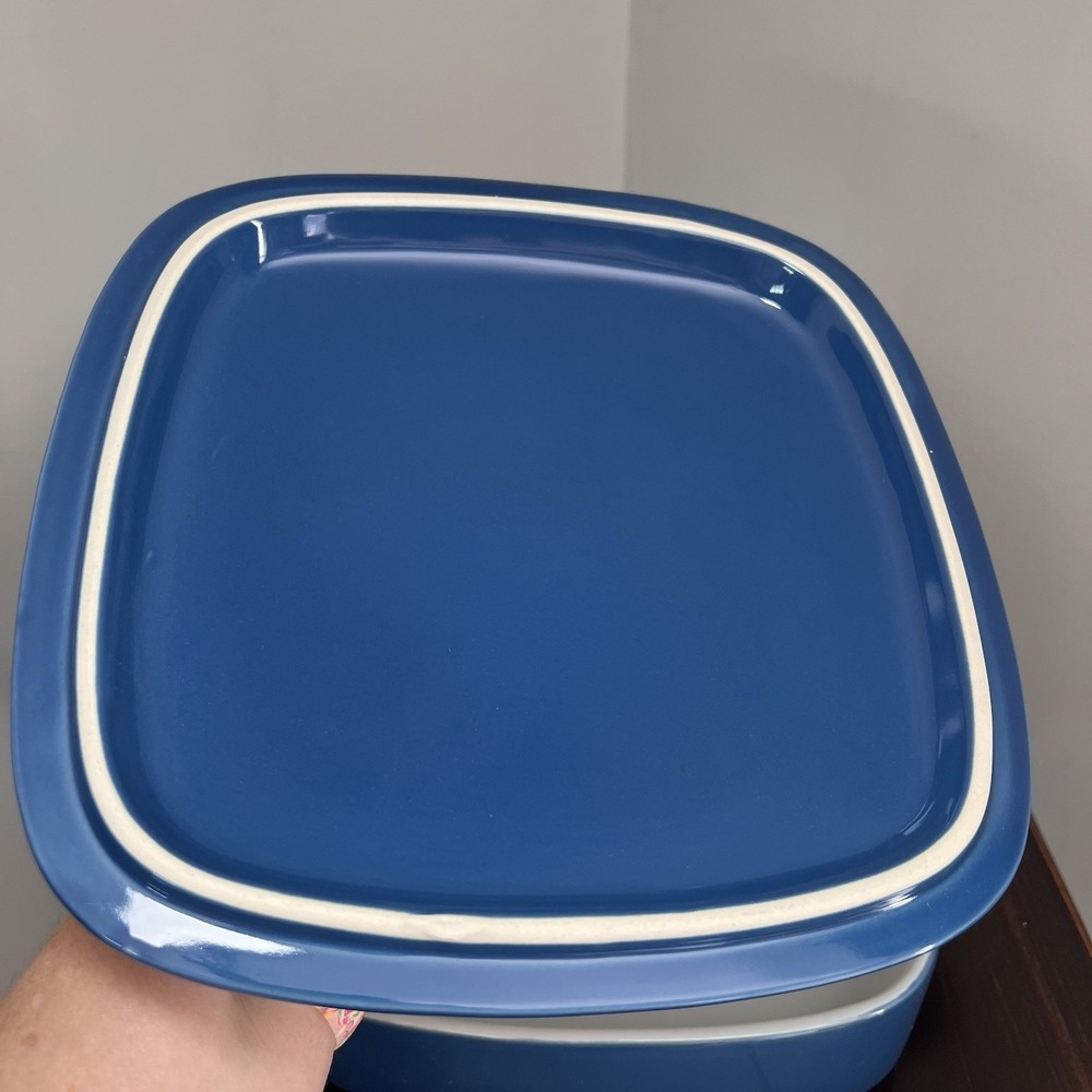 Emeril's Table by Gorham NWOB Blue Covered Casserole Oven To Table Dish 10x10x4 - Picture 4 of 8